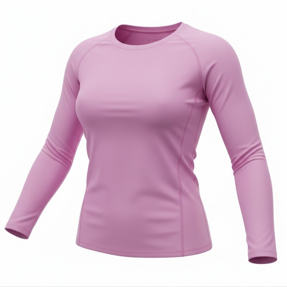 Womens' Pink ATHLETIC WORKS Long Sleeve Top  Activewear Workout Shirt SZ. L
